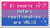 Stamp: Bi people in Hetero relationships are VALID